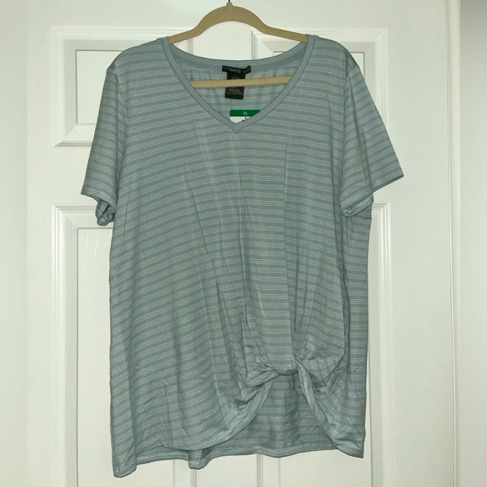Women’s Matty M  V-neck Twist Front Tee